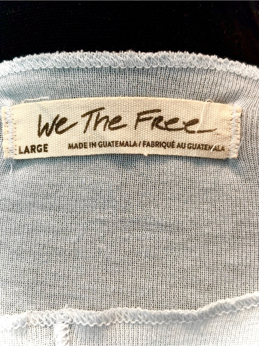 We The Free Pale Blue Long Bell Sleeve Scoop Neck Top - Picture 4 of 4